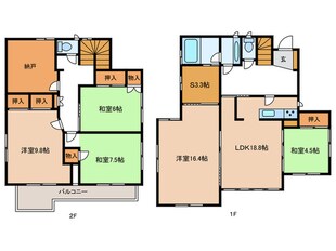 桃山台６－２－６貸家の物件間取画像